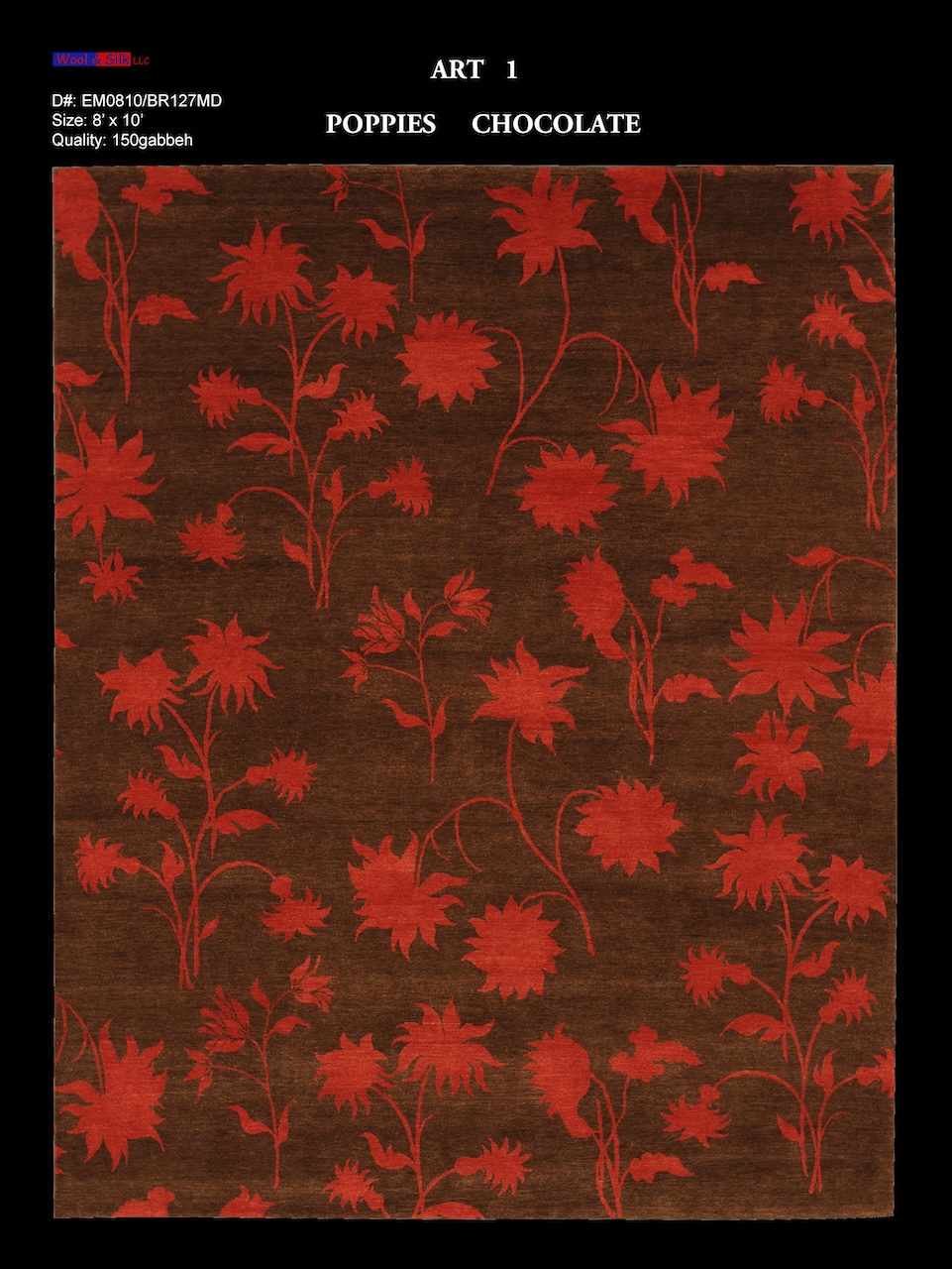 /Modern & Transtitional/Wool Silk/Poppies-ChocolateEM0810-BR127-8x10.jpg