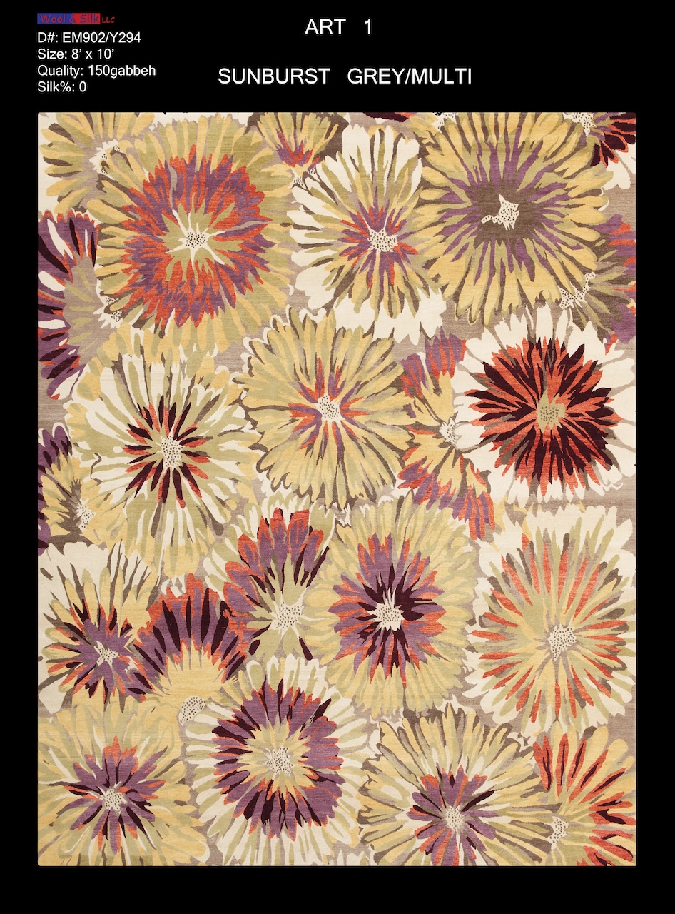 /Modern & Transtitional/Wool Silk/Sunburst-Grey-MultiEM0902-Y294-8x10.jpg