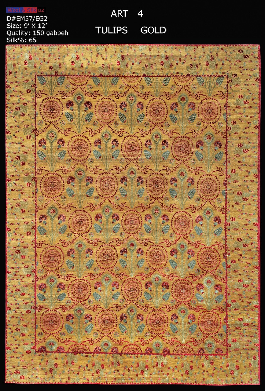 /Modern & Transtitional/Wool Silk/Tulips-GoldEM57-EG2-9x12.jpg